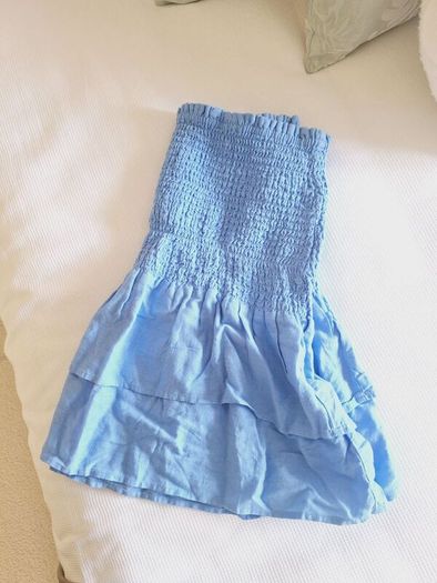 Blue Linen Skirt - Size L