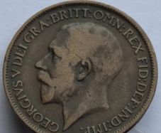1918 Halfpenny George V bronze ww1 coin