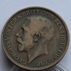 1918 Halfpenny George V bronze ww1 coin