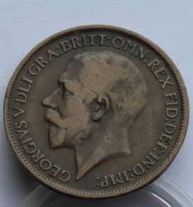 1918 Halfpenny George V bronze ww1 coin