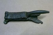 Old ornate cast iron cork presser