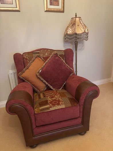 3-Piece Suite, Footstool & Solid Wood Furniture