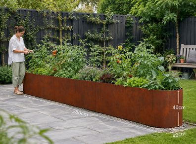Large Metal Raised Garden Bed 280cm Weatherproof Planter Box