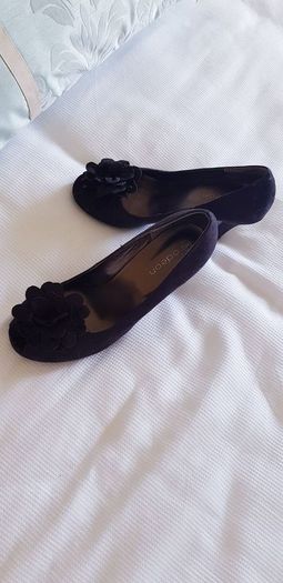 Odeon Black Peep-Toe Shoes - Size 4