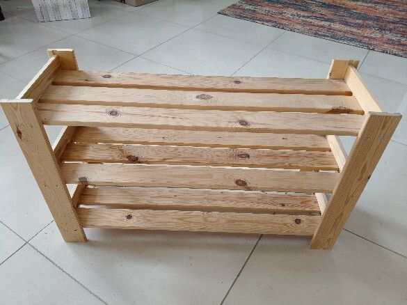 Wooden shoe rack