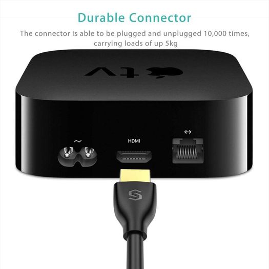 Syncwire HDMI Cable 2M HDMI Lead - Ultra High Speed 18Gbps HDMI 2.0 Cable 4K @60Hz Support Fire TV, Apple TV, Ethernet, Audio Return, Video UHD 2160p, HD 1080p, 3D, Xbox PlayStation PS5 PS4 PC - Black BRAND NEW & SEALED