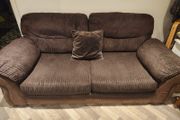 2 Seater fabric brown sofa