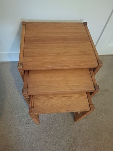 vintage nest of tables solid timber
