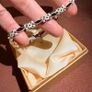 Vintage Sterling Silver Marquise Garnet Marcasite link Image 2