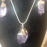 Amethyst Quartz Crystal Pendant And Earrings Image 2