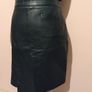 Faux Leather Paraphrase Green Skirt Image 4