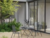 3 Piece Garden Dining Set Steel Anthracite