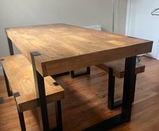 Dining table with 2 matching benches