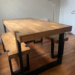 Dining table with 2 matching benches