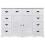 Sideboard with 10 Drawers White 113x30x79 cm Wood Image 2