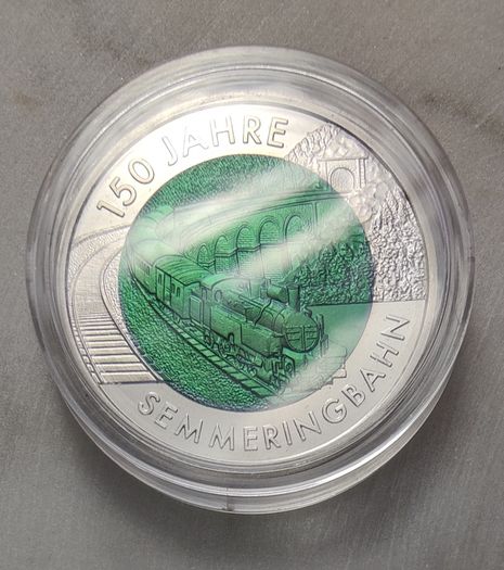 Austria 25 Euro Silver/Niobium (.900) Proof Coin 2004 - Semmering Railway - Silver Niobium Series - NO CERT