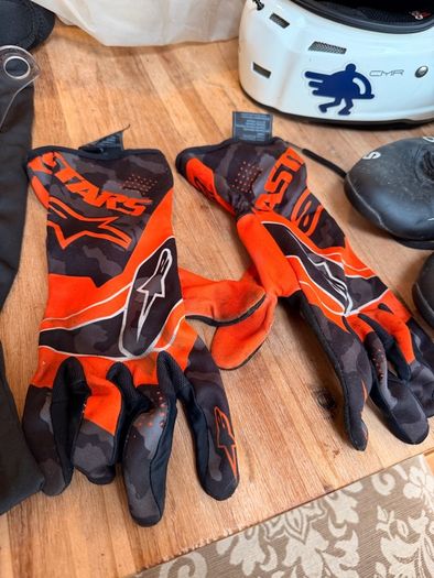 Go kart racing equipment - helmet, rainsuit, boots, gloves and more