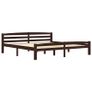 Bed Frame Dark Brown Solid Pinewood 180x200 cm Image 2
