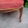 19th century carved walnut upholstered ottoman Image 4