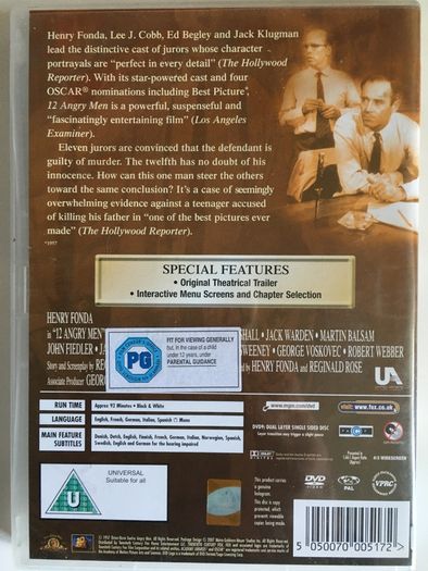 12 Angry Men [1957] Henry Fonda, Lee J. Cobb, Ed Begley, E. G. Marshall, Martin Balsam, Jack Klugman, Robert Webber & Jack Warden [Movie DVD]