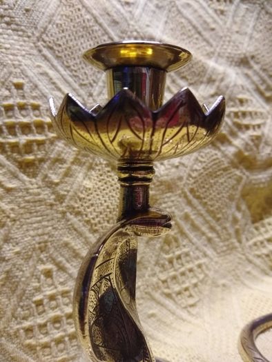 Antique Snake form Candlestick Holders