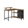 L-shaped desk with monitor stand and shelf Image 6