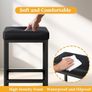 Bar Stools Set of 2, 66 cm Bar Stool, Bar Stool, Black, Leather Bar Stool, 6 cm Thick Cushion Bar Chair Set of 2, Kitchen Chairs with Metal Frame Image 3