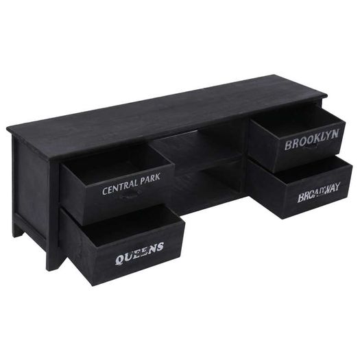 TV Cabinet Black 115x30x40 cm Wood