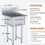 Stainless Steel Commercial Utility Sink with Faucet & Legs, Single Bowl Freestanding Prep Sink Image 6