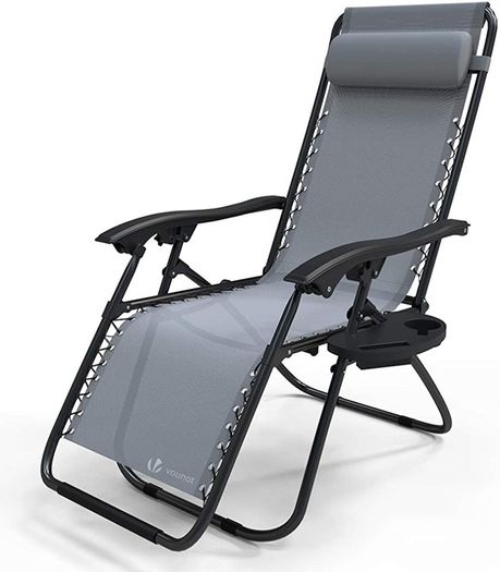 Zero Gravity Chair, Folding Sun Loungers, Recliner Garden Chairs, Outdoor Deck Chairs with Cup and Phone Holder (FREE SHIPPING)