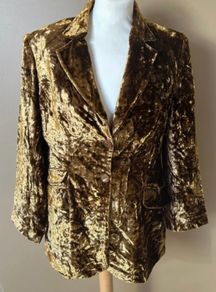 Vintage Cacherel Gold Velvet Jacket Size Uk10
