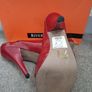 Red peep toe River Island high heels. Size UK5 Image 4