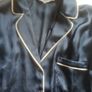 Navy Satin Pyjamas Image 3