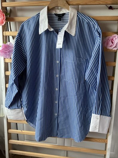 shirt bnwt new look blue & white striped shirt size 12 oversized rrp 39 euro