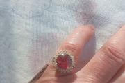 18k Gold 3.5 Carat Ruby and diamond ring with paperss