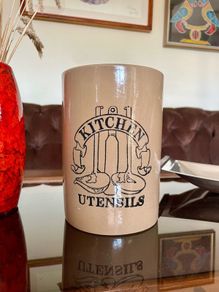 Vintage Stoneware Pearsons of Chesterfield Crock Style Utensil Holder