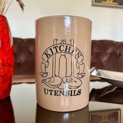 Vintage Stoneware Pearsons of Chesterfield Crock Style Utensil Holder