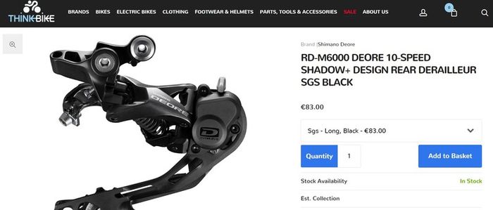 New Shimano Rd-m6000 Deore 10s Shadow+ Rear Derailleur Sgs