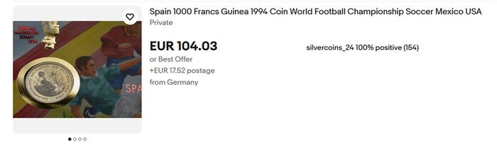 Spain USA WORLD CUP 1994 Coin Cover Vintage