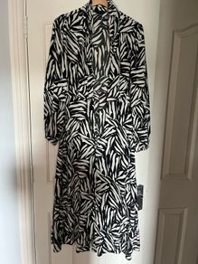 Brand new new look black and white midi shirt dress