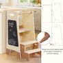 Learning Tower with Removable Step Stool, 2-in-1 Wooden Learning Tower for Kids with Blackboard, 3 Adjustable Height, Step Stool for Kitchen Bathroom Kids 2-6 Year Old Image 7