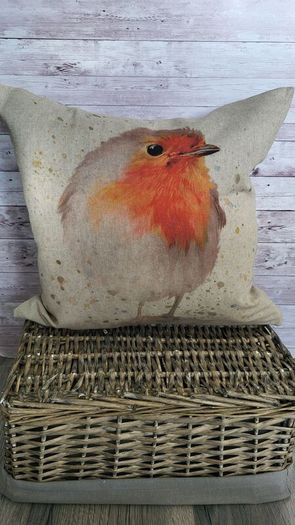 Christmas cushions. "ROBIN" and " GNOME"