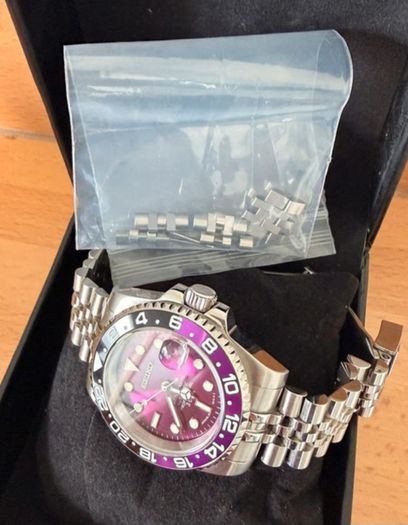 Seiko 4R35 Automatic Purple GMT-Style Mod