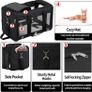 Cat Carrier - Airline Approved, Top Opening Portable Dog Bag with Breathable Mesh/Removable Mat, Adjustable Shoulder Strap & Bowl, Foldable Travel Cage, M, Grey (Max 7kg) Image 3
