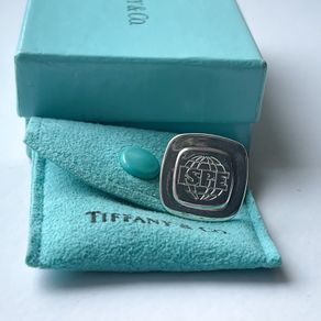 Vintage Tiffany&Co Silver ISPE Tie Lapel Pin In The Original Pouch And Box