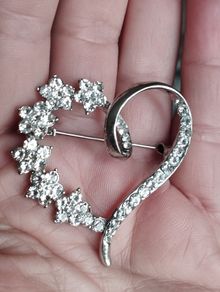 Beautiful Heart Shaped Crystal Brooch.