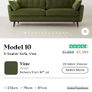 3  Seater Mid Century Style Sofa & Ottoman Image 2