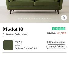 3  Seater Mid Century Style Sofa & Ottoman