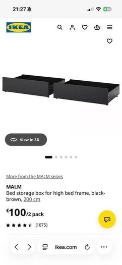 Malm underbed storage 1 drawer