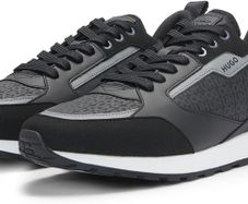 HUGO BOSS Men's Icelin Runn Sneakers with Monograms, Size EU 45 , UK 11, US 12
